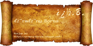 Örmény Borsa névjegykártya